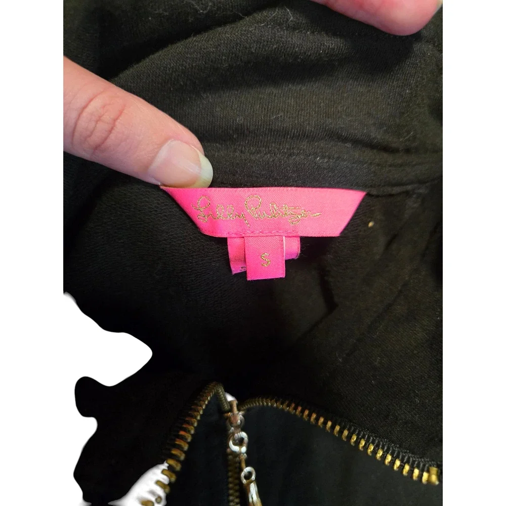 Lily pulitzer black quarter zip dress with sleeve detailing, size small - Picture 5 of 6